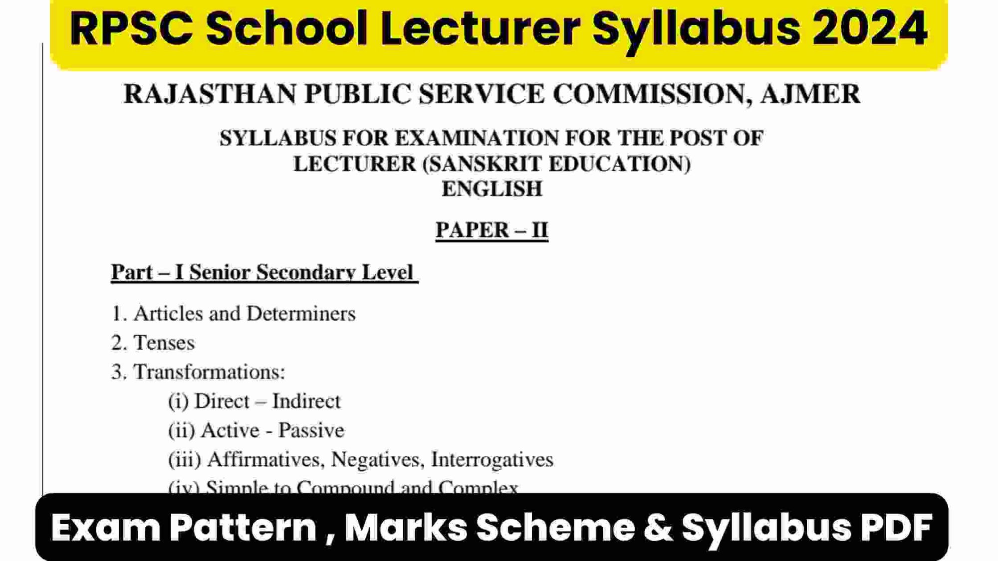 rpsc school lecturer english syllabus