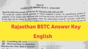 Rajasthan BSTC Answer Key 2024