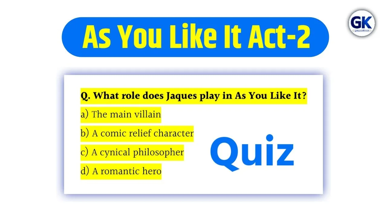 As You Like It Act-2 Quiz