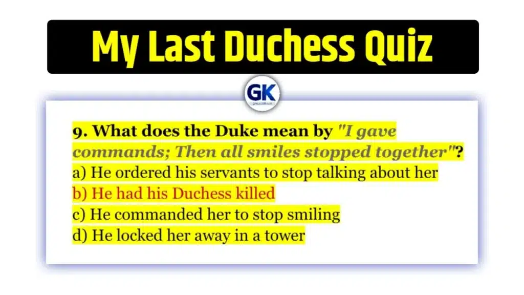My Last Duchess Quiz