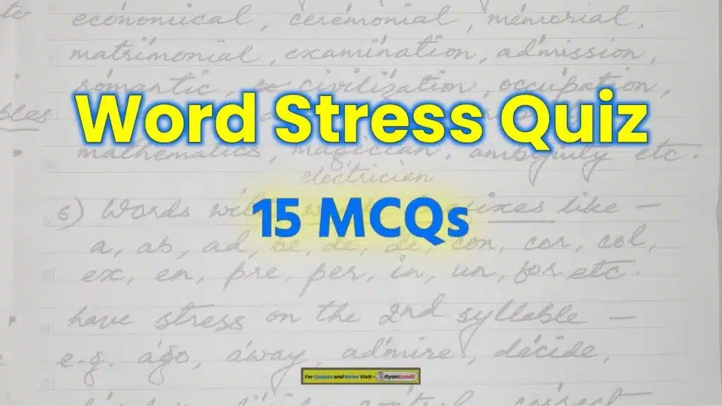 Word Stress Quiz
