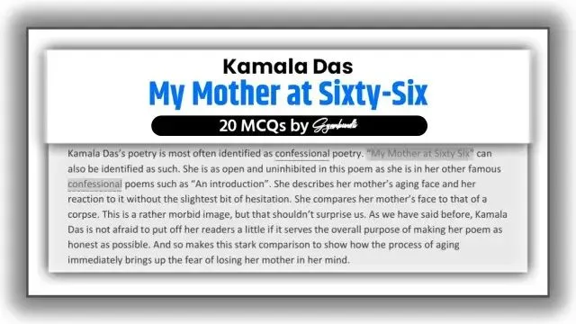 My Mother at Sixty-Six MCQ Quiz