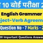 RBSE Class 10 English Subject Verb Agreement Questions