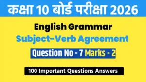 RBSE Class 10 English Subject Verb Agreement Questions