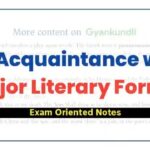 An Acquaintance with Major Literary Forms
