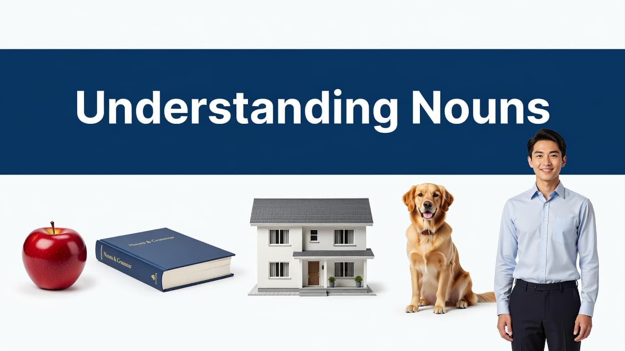 A crisp, professional collection featuring a red apple, an open book, a miniature house, and a friendly dog sitting near a person, all arranged against a bright, high-contrast studio background.