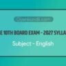 RBSE Class 10 English Syllabus 2027